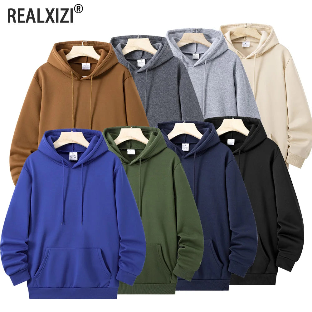 Men's Women's Hoodies Casual Hoodies Sweatshirts Spring Autumn Thick Long Sleeve Tops Men Solid Color Hoodie Sweatshirt Male