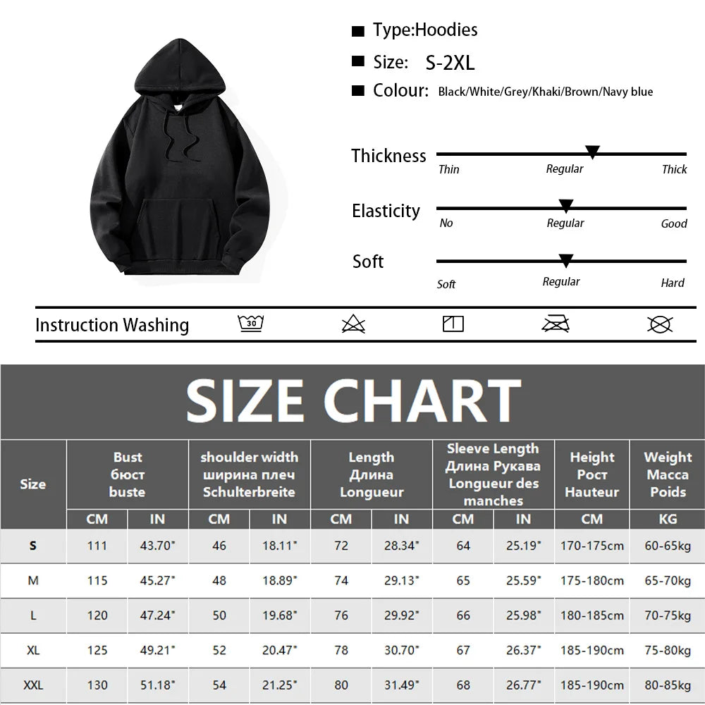 Men's Women's Hoodies Casual Hoodies Sweatshirts Spring Autumn Thick Long Sleeve Tops Men Solid Color Hoodie Sweatshirt Male